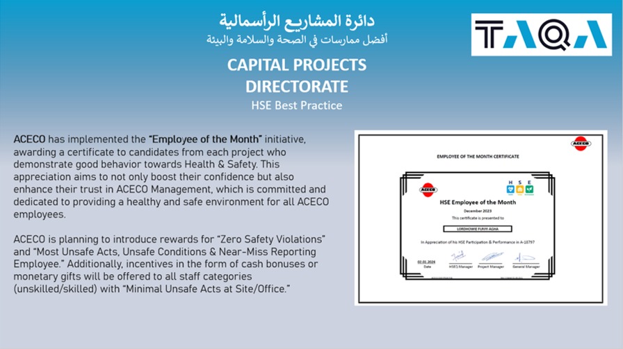 TAQA Capital Projects HSE Best Practice
