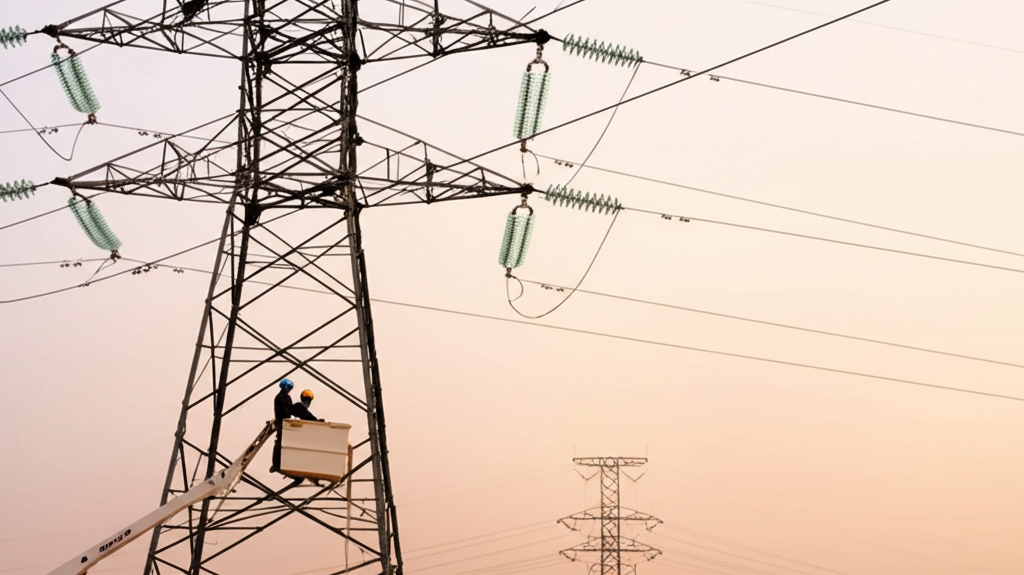 Overhead line maintenance work