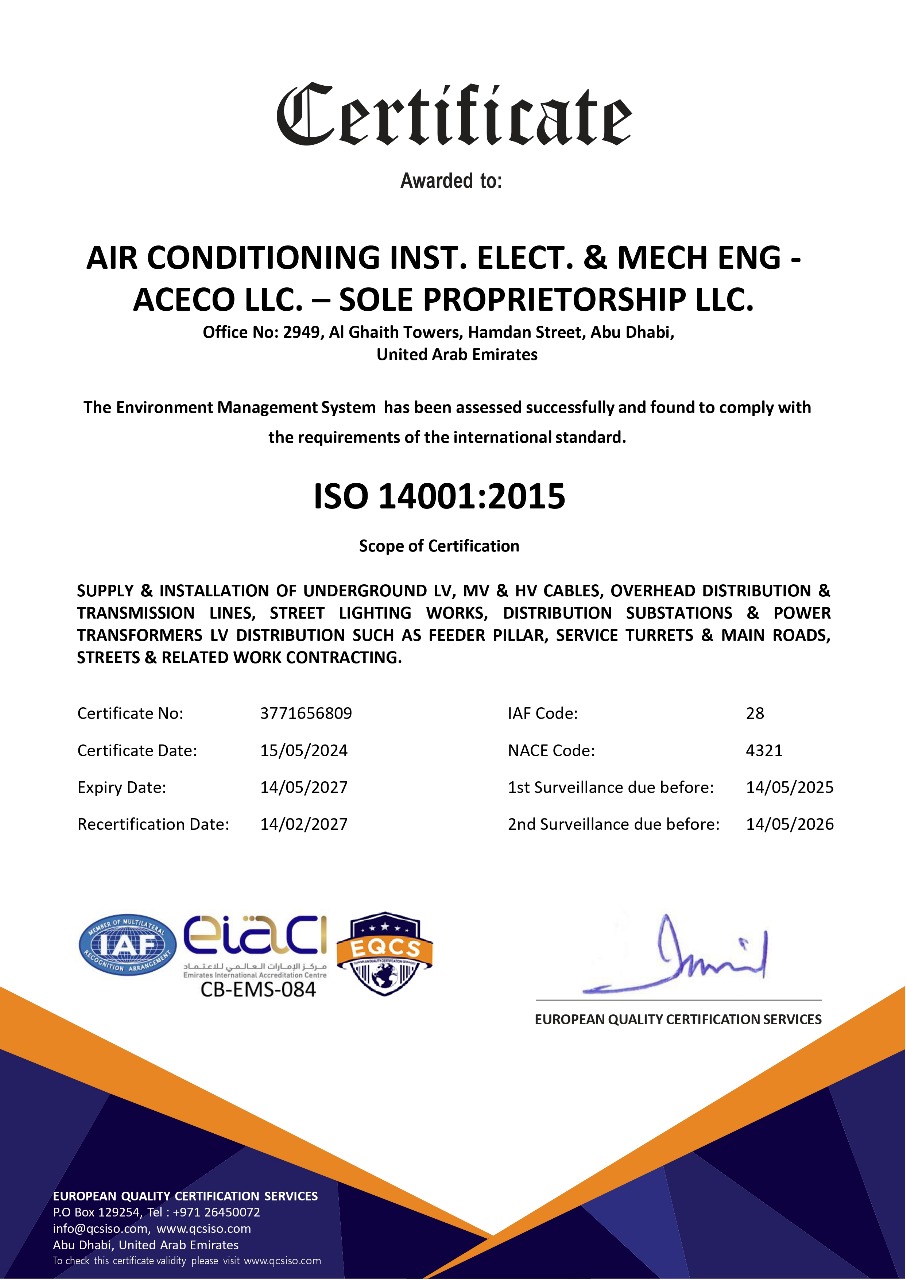 ISO 14001:2015 Certificate
